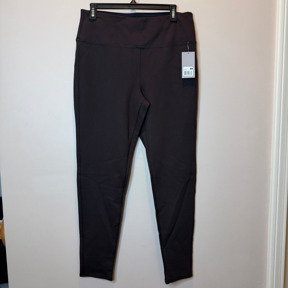 NWT Eddie Bauer Espresso Brown Slim Leggings Womens XL Tummy Control ELL0131T